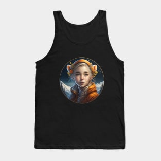 Snow Ermine Girl Explorer Tank Top